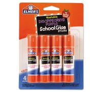 Elmer's E543 Stick di colla lavabili per la scuola, viola a scomparsa, confezione da 4
