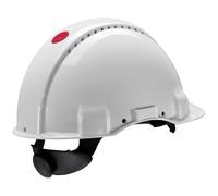 Elmetto 3M, Uvicator, cricchetto, non ventilato, dielettrico 1000 V, fascia antisudore in pelle, bianco, G3001MUV-VI