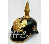 Elmetto a punta armatura in pelle piccone tedesco casco prussiano WW1...