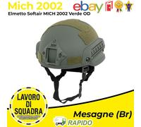 Elmetto ACH MICH 2002 con Slitte Special Ops Verde OD - 8fields