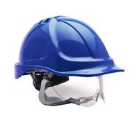 Elmetto antinfortunistica cantiere occhiali visiera giallo blu bianco arancione