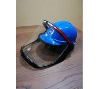 Elmetto blu con Visiera protettiva dispositivo DPI protezione testa viso e occhi