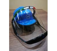 Elmetto casco di protezione blu con Visiera dispositivo DPI testa viso occhi