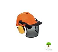 ELMETTO CASCO PROTETTIVO CON VISIERA A RETE E CUFFIE PROFESSIONALE AMA 08838