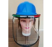 Elmetto con Visiera protettiva dispositivo DPI protezione testa viso occhi .