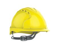 ELMETTO DA CANTIERE VENTILATO GIALLO CRICCHETTO A SCORRIMENTO BARDATURA ADJUSTAB