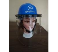 Elmetto da lavoro cantiere con visiera trasparente antinfortunistica DPI abs BLU