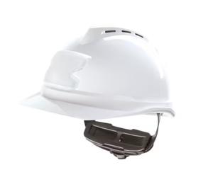 Elmetto MSA V-Gard 500 CE EN 397 Bianco con Bardatura Push-Key fascia antisudore