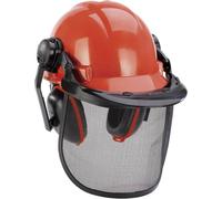 Elmetto protettivo Einhell Caschetto con cuffie e visiera rete boscaiolo casco