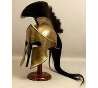 Elmetto spartano cavaliere medievale 300 film con supporto replica del re rom...
