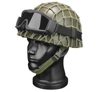 Elmetto Tattico Dell'esercito Statunitense M1 Della Seconda Guerra Mondiale, Modello 80 Bump, con Cappuccio a Maglia Larga e Occhiali Protettivi, per Softair Attività All'apertoa