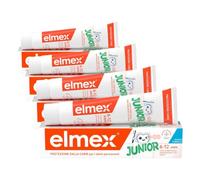 Elmex - Dentifricio Junior 75ml (Consegna in 48 Ore), Dentifricio per i Denti Permanenti dei bambini, Protezione contro la Carie dei Bambini, Formula Avanzata per Bambini (Confezione da 4)