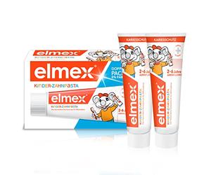 elmex Dentifricio per bambini 2-6 anni 2 x 50 ml - pulizia dei denti adatta ai bambini per una protezione efficace della carie - con fluoruro di ammina per un triplo meccanismo di protezione