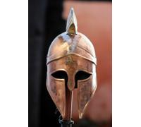 Elmo Corinzio In Metallo Con Piuma Di Guerriero Cavaliere Medievale Larp