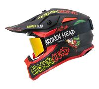Elmo Crosshelm FreakZone Nero-Rosso + Occhiali MX MADREX "Broken Head Fami