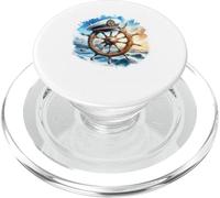 Elmo da capitano nautico Sailor Ocean Waves Design PopSockets PopGrip per MagSafe
