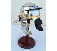 Elmo da soldato centurione romano antico con supporto in legno REGALO DI...
