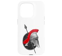 Elmo e scudo da guerriero greco Custodia per iPhone 15 Pro