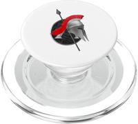 Elmo e scudo da guerriero greco PopSockets PopGrip per MagSafe