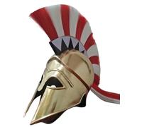 Elmo greco medievale corinzio acciaio spartano Plume Casco Cavaliere tedesco combattimento Guerriero LARP casco crociato Roleplay Cosplay costume Halloween