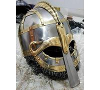 Elmo In Acciaio Viking Coppergate Con Nasale Per Rievocazione Storica