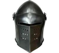 Elmo medievale Barbuta Nero - Cavalieri Templari Armatura Crociato per LARP & Collezionisti
