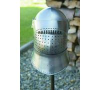 Elmo Medievale Con Faccia Di Maiale Bascinet Hounskull Klappvisor Riproduzione