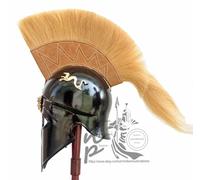 Elmo Medievale Greco Corinzio Ateniese Con Piuma Elmo Costume Spartano