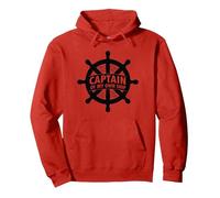 Elmo Nautico Capitano della Mia Nave Felpa con Cappuccio, Unisex per Adulti, Rosso, L