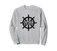 Elmo Nautico Capitano della Mia Nave Felpa, Unisex per Adulti, Grigio Melange, L