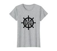 Elmo Nautico Capitano della Mia Nave Maglietta, Donna, Grigio Melange, XL