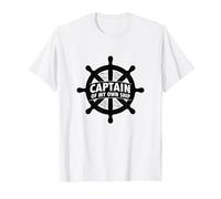 Elmo Nautico Capitano della Mia Nave Maglietta, Uomo, Bianco, 3XL