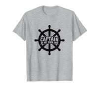 Elmo Nautico Capitano della Mia Nave Maglietta, Uomo, Grigio Melange, 3XL
