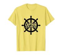 Elmo Nautico Capitano della Mia Nave Maglietta, Uomo, Limone, 3XL