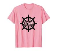 Elmo Nautico Capitano della Mia Nave Maglietta, Uomo, Rosa, S