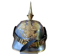 Elmo Pickelhaube tedesco della prima guerra mondiale - Replica 'elmo in acciaio con punte 'esercito prussiano - Oggetto da collezione indossabile