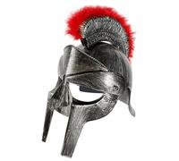 Elmo spartano piumato da 11, 4 pollici, elmo vichingo romano antico medievale, costume da soldato per Halloween, giochi di ruolo, forniture per feste cosplay, greco argentato, costumi di Hallo