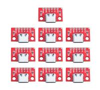 Elnwnnkc 10Pcs USB Type C Connectors Board USB3.1 16P To 2.54 Basic Female Connectors Board Adapters Electronic Educational Training Kit