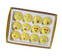 Elnwnnkc 12Pcs Lovely Emotion Face Golfball Funny Yellow Practice Novelty Practice for Kids Men Women Emotion Face Golfball