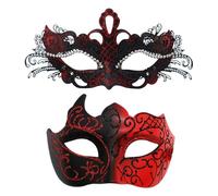 Elnwnnkc 2Pcs Venetians Styles Couple for Theme Parties Elegant Design with Detailed Carvings Lightweight Halloween Elegant Venetians Masquerade