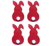 Elnwnnkc 4Pcs Easter Fork Holder Cutlery Bag Spring Themed Party Dining Room Decoration Party Decoration Easter Cutlery Bag