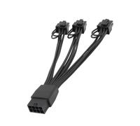 Elnwnnkc Adattatore di espansione multi GPU | PCIe 8P Source a tre 6+2 cavi grafici, struttura del connettore modellato, cavo torre desktop, nero, uso aggiornamento