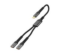 Elnwnnkc Adattatore multiporta da USB C a splitter con trasferimento dati veloce e cavo intrecciato resistente per laptop, tablet, gadget, cavo di alimentazione da viaggio