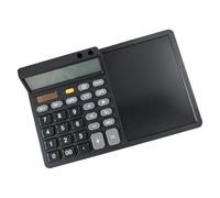 Elnwnnkc Calcolatrice da scrivania con tavoletta per Appunti, Black | Ampio display a energia solare per totali giornalieri, contabilità, compiti in classe