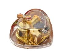 Elnwnnkc Carillon Acrilico a Forma Cuore meravigliosamente con Carica Manuale e Tono Chiaro, Perfetto per Carillon della Decorazione della casa del Regalo Compleanno Coppia Amici