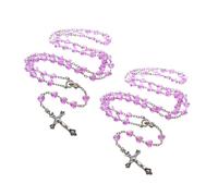 Elnwnnkc Collana con perline rosario a forma cuore d ' amore Collana con ciondolo a forma croce Cristo della Vergine Maria Collane con ciondolo in regalo per gioielli cattolici da donna