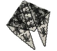 Elnwnnkc Elegante Sciarpa Ricamata Floreale Scialle Leggero Misto Poliestere Sciarpa Multiuso Accessorio Donna Traspirante Protezione Solare Sciarpa, Nero , Taglia unica