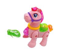 Elnwnnkc Interactive Electric Pulling Horse Toy with Dynamic Lights and Music For Auto Follow Play Ages 3 and Up Novelty Toy