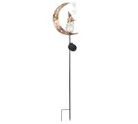 Elnwnnkc Luce solare del percorso di forma di luna Paesaggio Luce Ferro Texture Adatto per il cortile esterno Passerella IP55 Impermeabile Solar Dream Gardenlamp