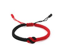 Elnwnnkc Lucky Concentric Knot Braided Handmade Rope String for Sister Daughter Parent Couple Lover Black Red Braided Bracelets Rope Wristband for Women Men Boys Kids Adjustable